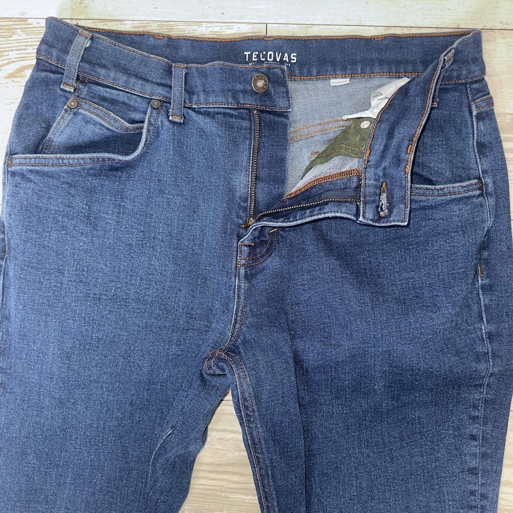 Tecovas Jeans Mens 34x32 Blue Rugged Relaxed Fit Straight Leg Denim Stretch - Picture 5 of 13